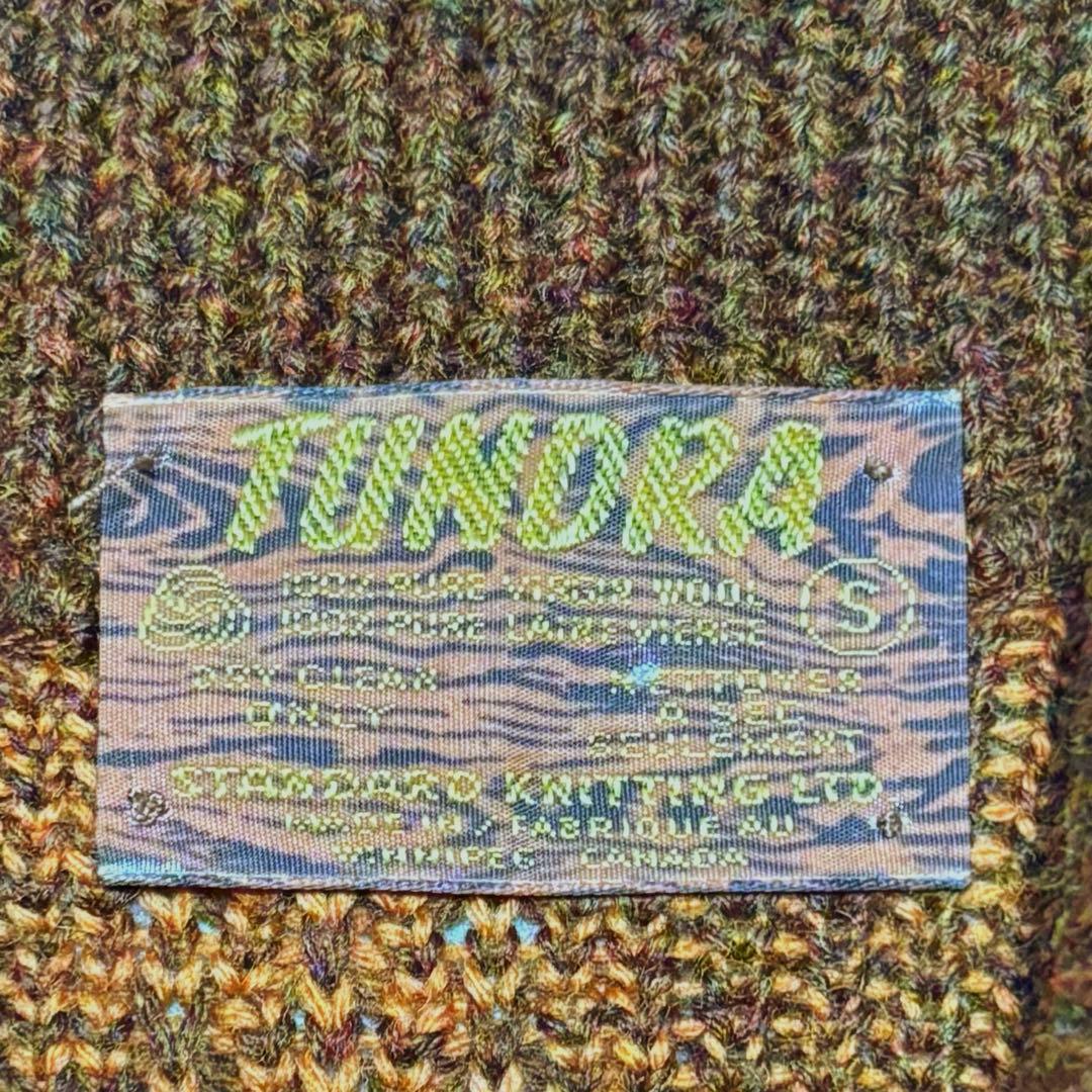 80s 90s TUNDRA カナダ製 幾何学柄 ニットシャツ カーディガン