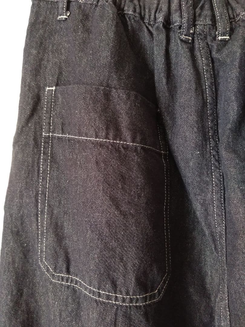 ネルすけ★yuni ユニ コットンリネン　デニムテーパードパンツ