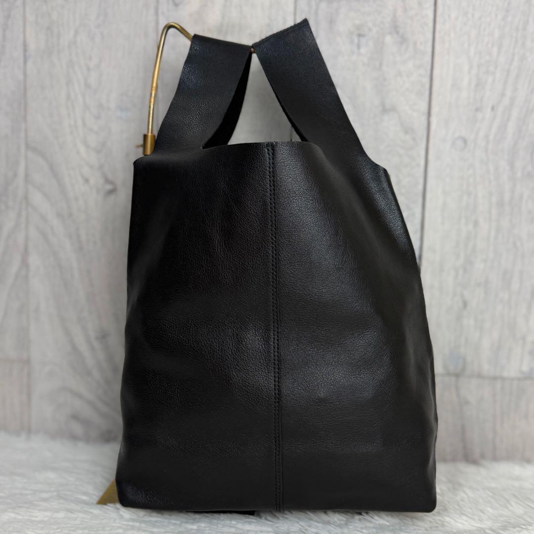 美品♡JURGEN LEHL ヨーガンレール デザイン レザー トートバッグ 黒