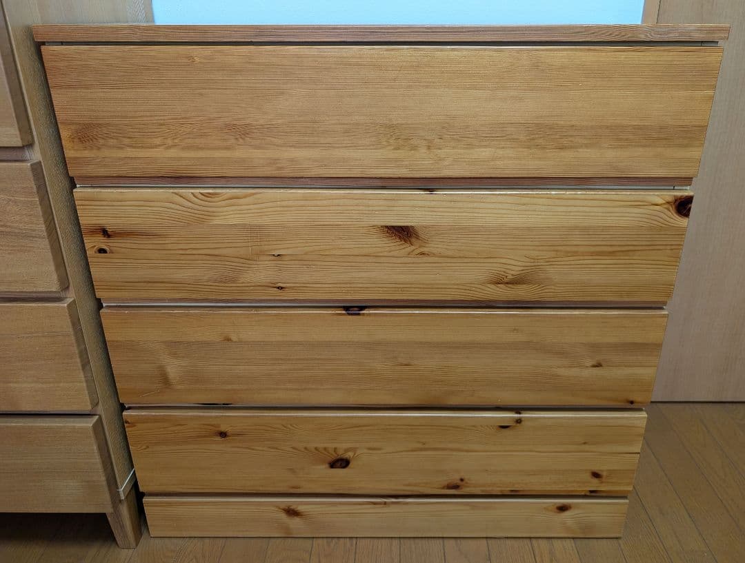 無印良品　パイン材　ワイド　チェスト　4段ワイド　廃盤品