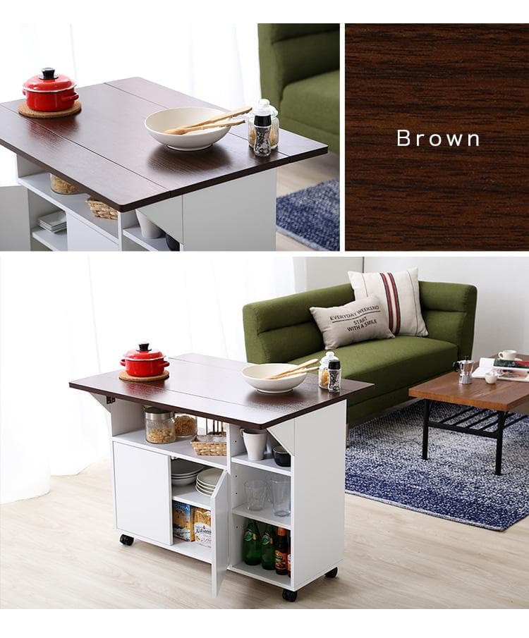 バタフライタイプのキッチンワゴン