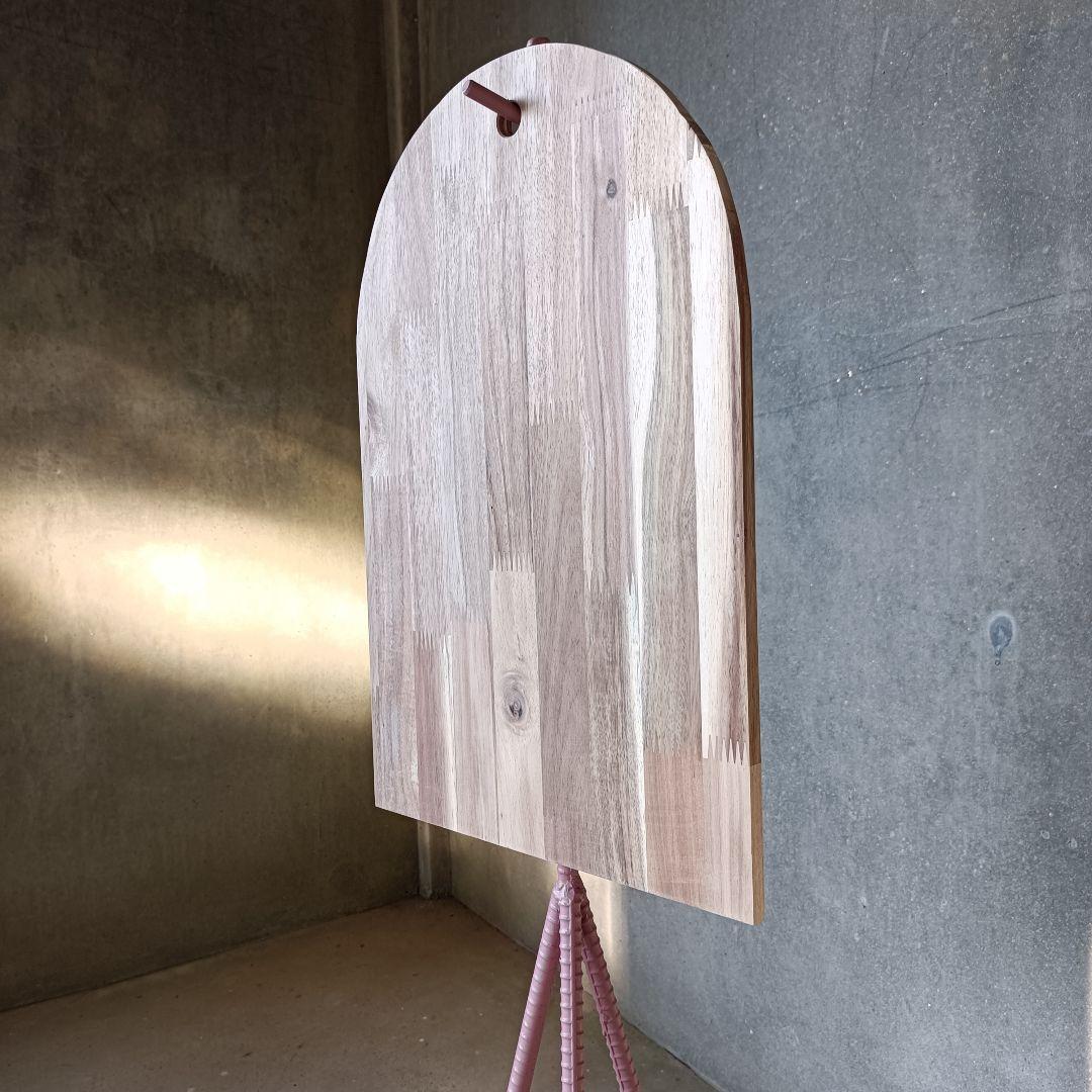 木製アーチ型スタンド看板 つや消しくすみピンク