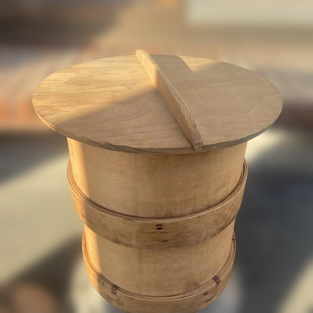 古民具 鉄製羽釜(蓋付き) ／ 和せいろ蒸し器 お餅つき用具