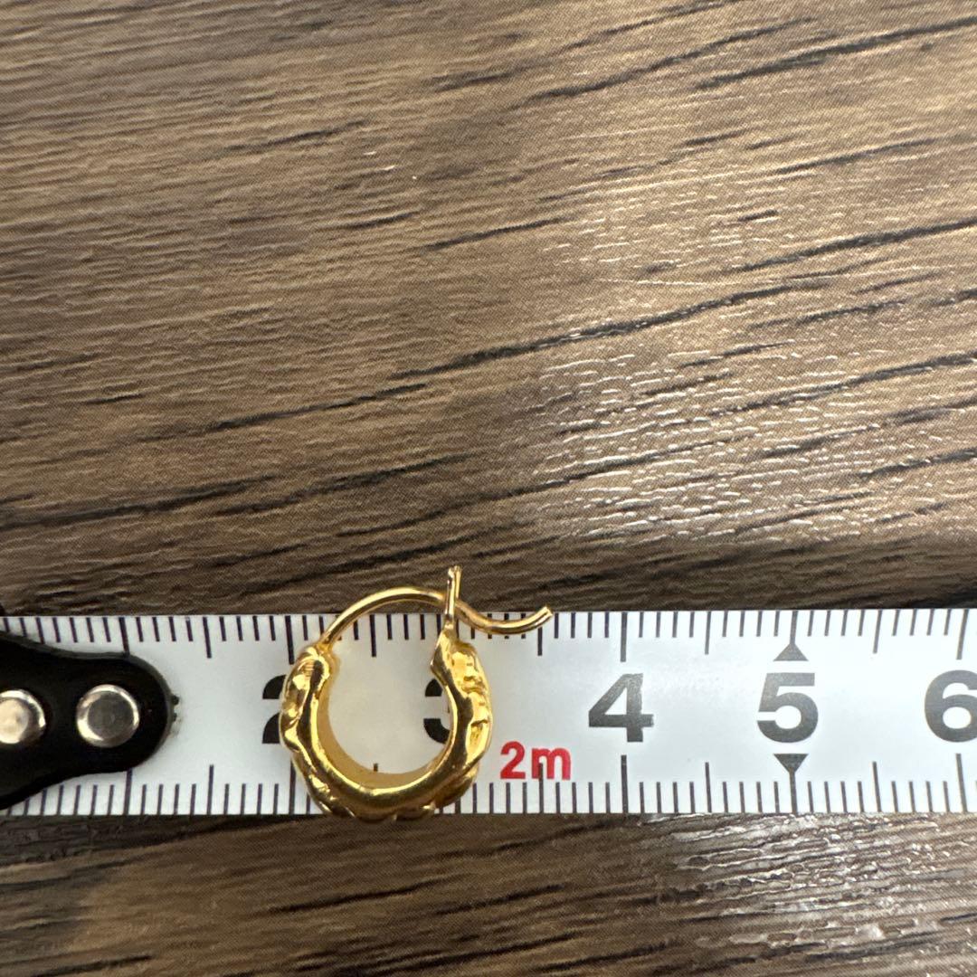 クロムハーツ　22k フープスクロールタイニーピアス