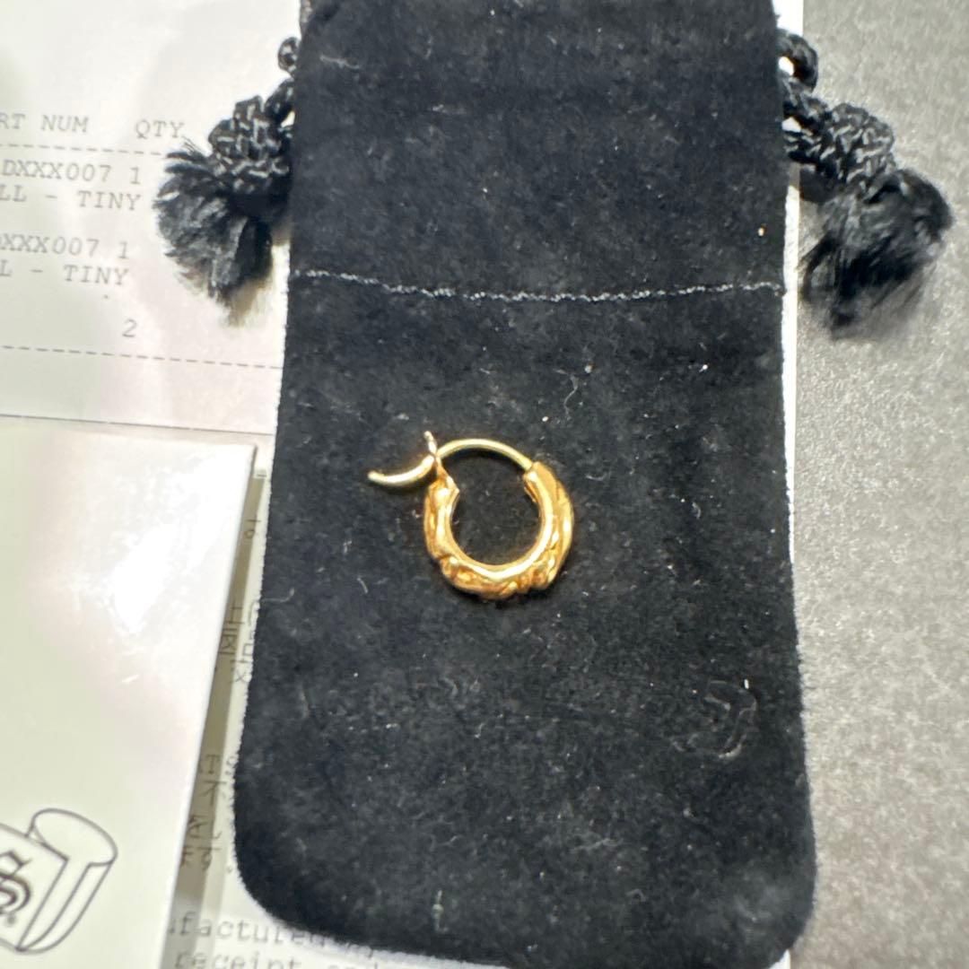 クロムハーツ　22k フープスクロールタイニーピアス