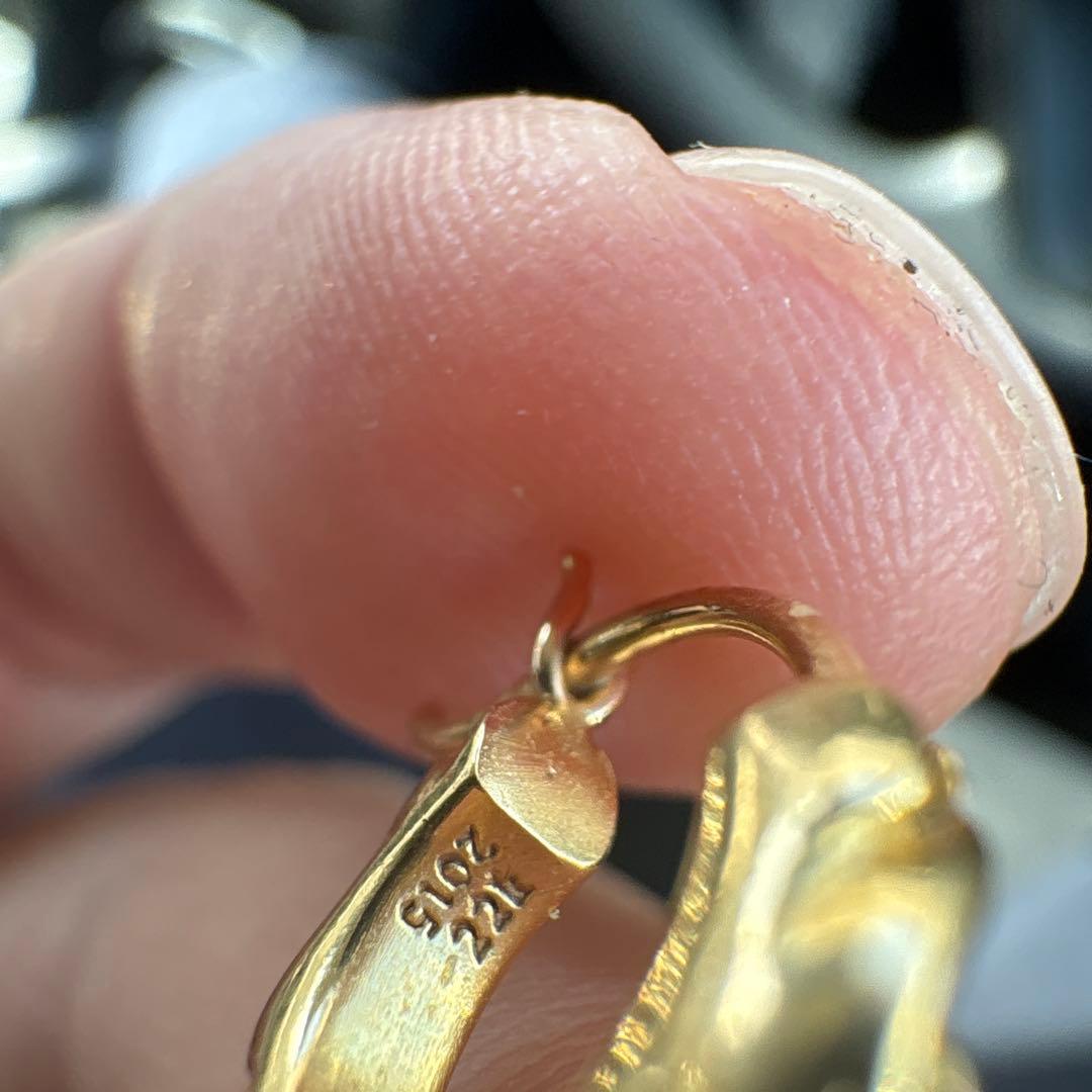 クロムハーツ　22k フープスクロールタイニーピアス