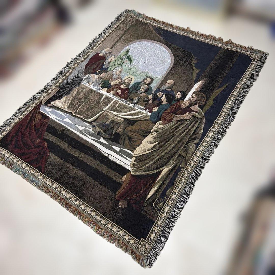 最後の晩餐　マルチカバー　ソファカバー　ヴィンテージラグ　165x128