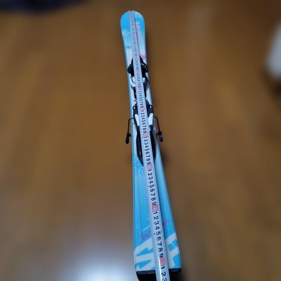 スキー板(120センチ)　ストック　セット　女の子　水色　ピンク