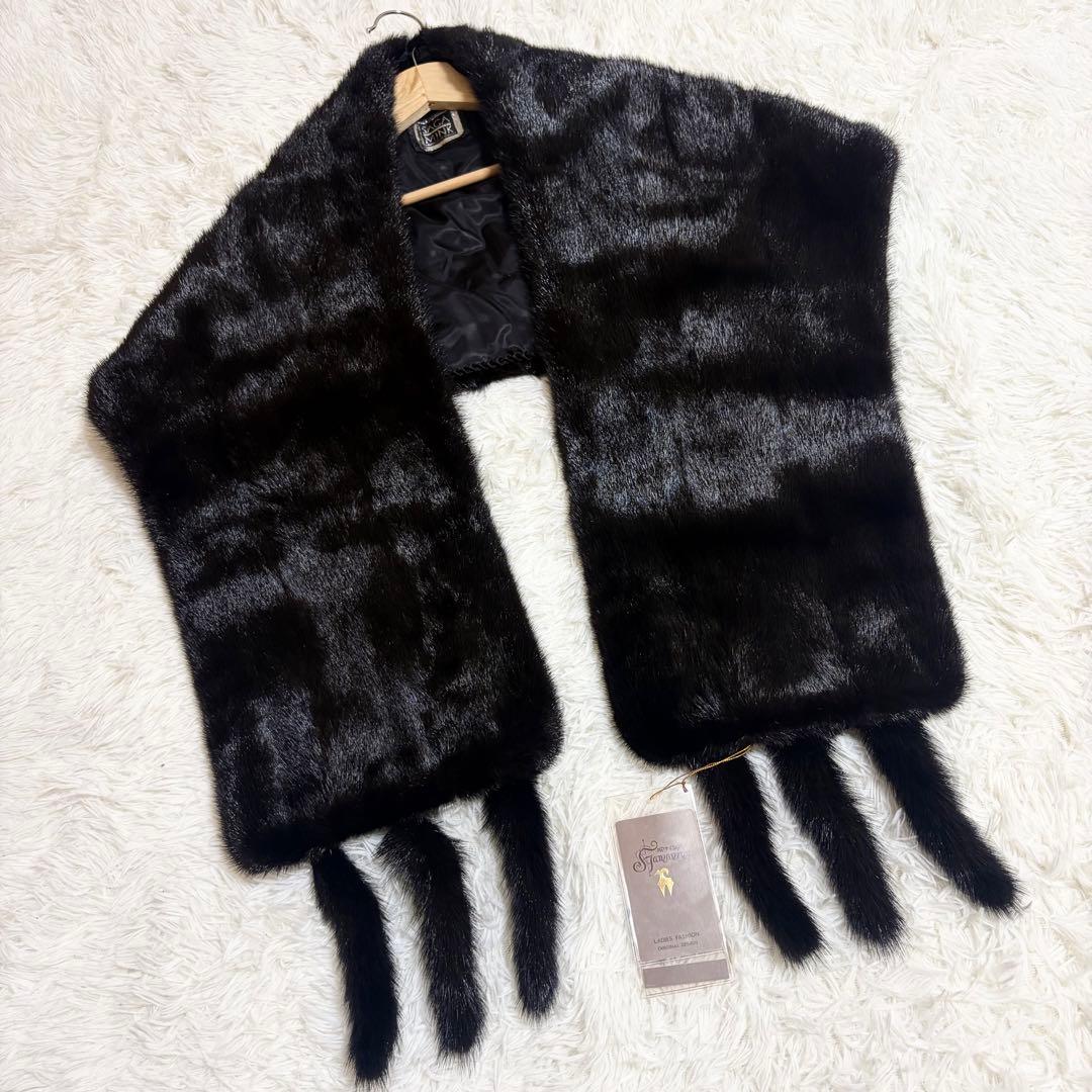 未使用タグ付き　サガミンク オス6 ミンク　ストール 大判　ショール　ケープ