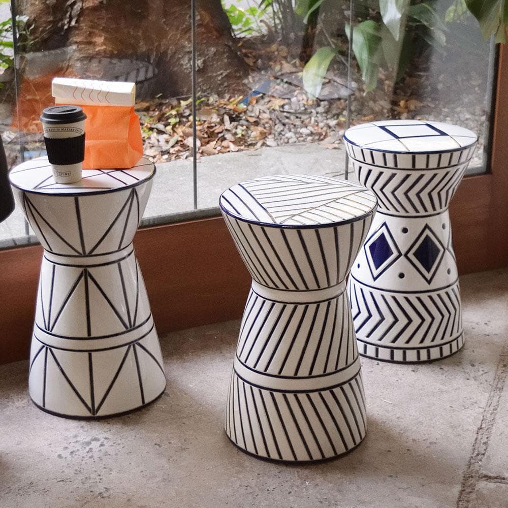 新品 送料込み スツール 椅子 陶器 花台 1台 H45cm