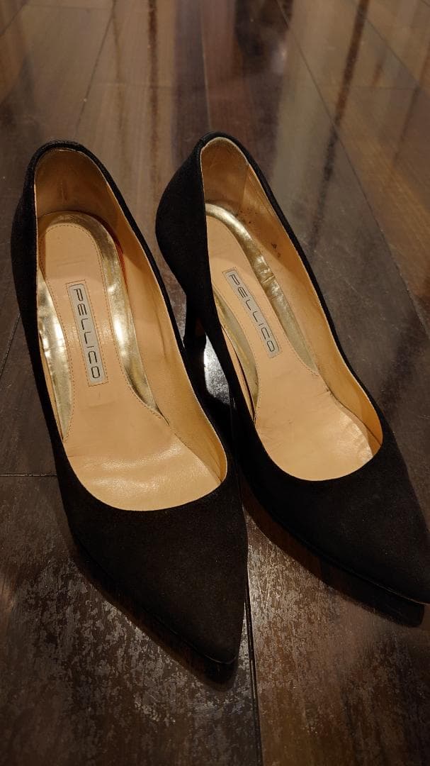 PELLICO 黒 スエード ハイヒール 37