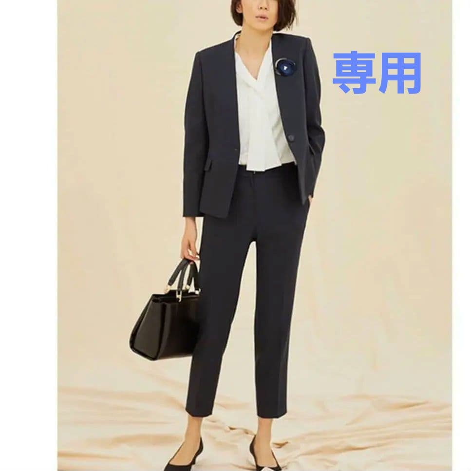 専用【プラステ】スーツ　ポリレーヨンストレッチ　ネイビー　S／S　美品