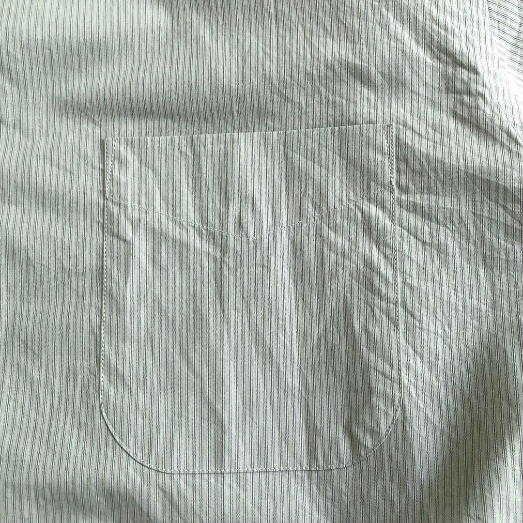 Steven Alan コンパクトヤーン ストライプ レギュラーカラー シャツ