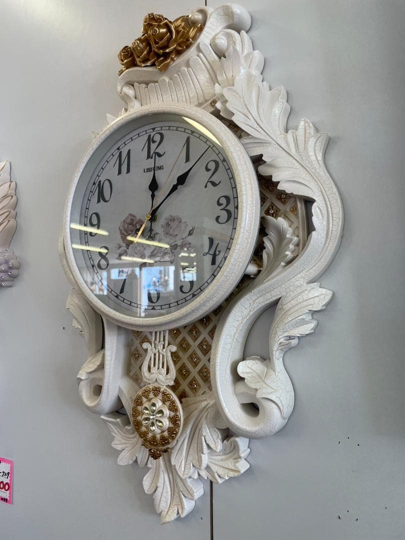 ロココ 掛け時計 クロック プリンセス 時計 アンティーク ヨーロピアン 輸入