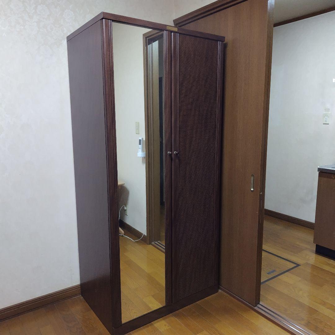 洋服ダンス　クローゼット　ワードローブ　ダークブラウン