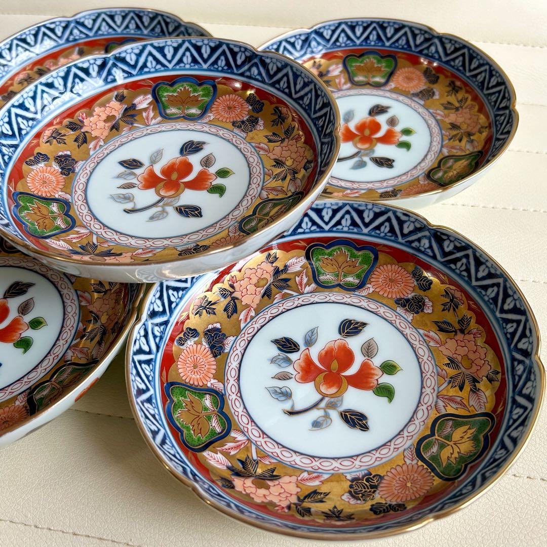 有田焼　賞美堂　其泉窯　極錦金彩古伊万里様式　銘々皿揃　５枚セット　金襴手　取皿