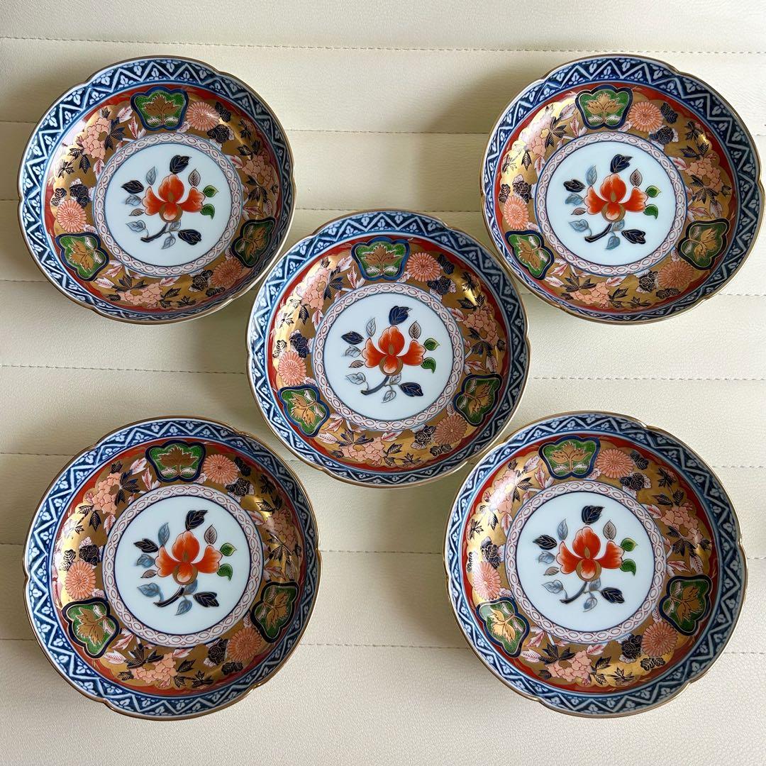 有田焼　賞美堂　其泉窯　極錦金彩古伊万里様式　銘々皿揃　５枚セット　金襴手　取皿