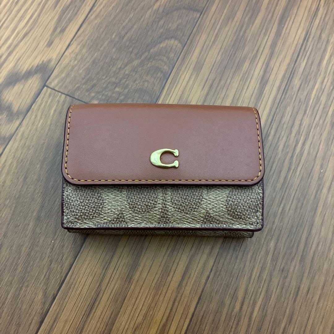 COACH 三つ折り財布 ブラウン/ベージュ
