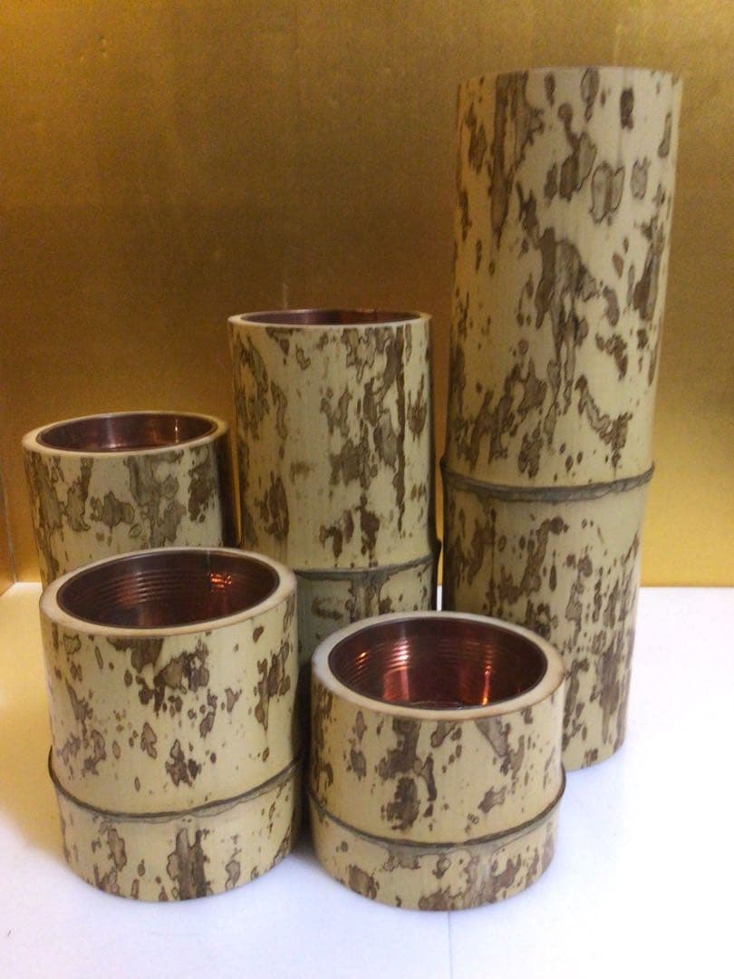 竹花入 五分割 短五菅 花器 紙箱付き