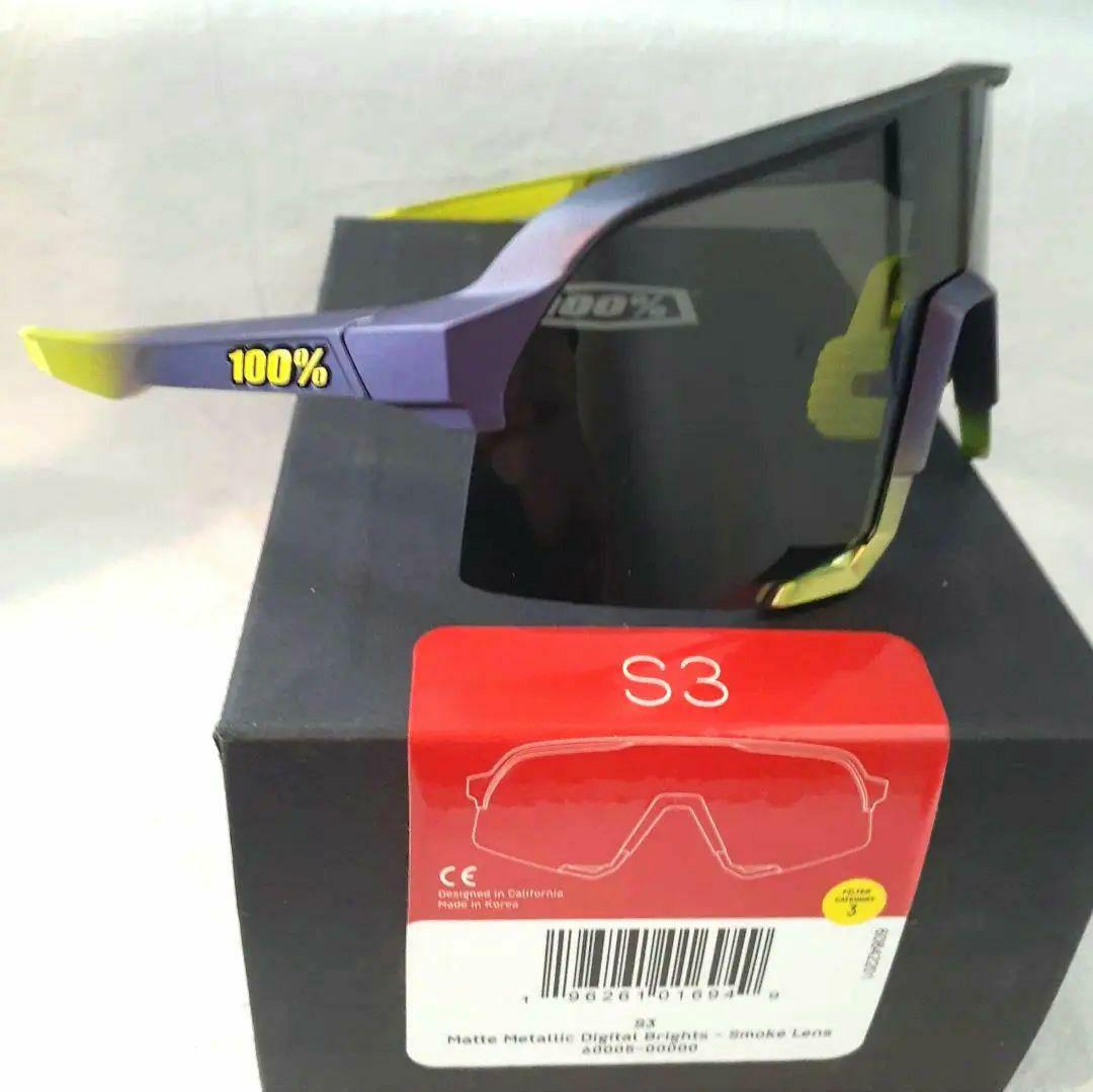 100% S3 パープル イエロー ワンハンドレッド サングラス