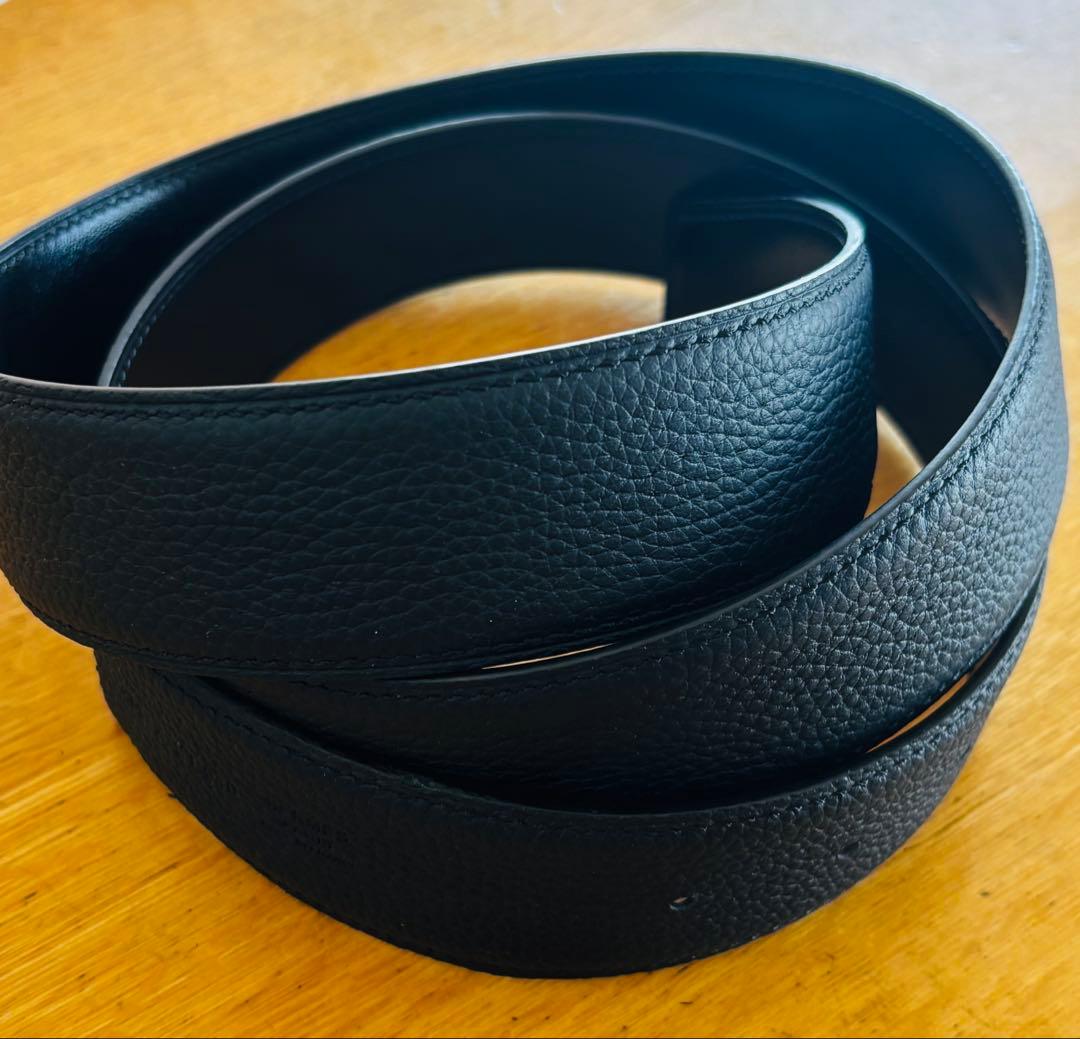 【新品未使用】ゴールドH型バックル メンズベルト ブラック