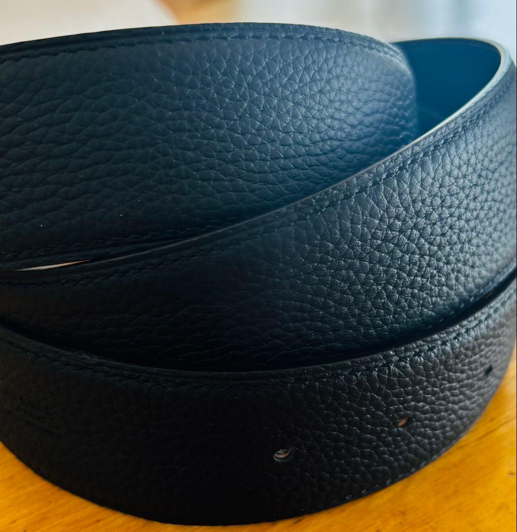 【新品未使用】ゴールドH型バックル メンズベルト ブラック