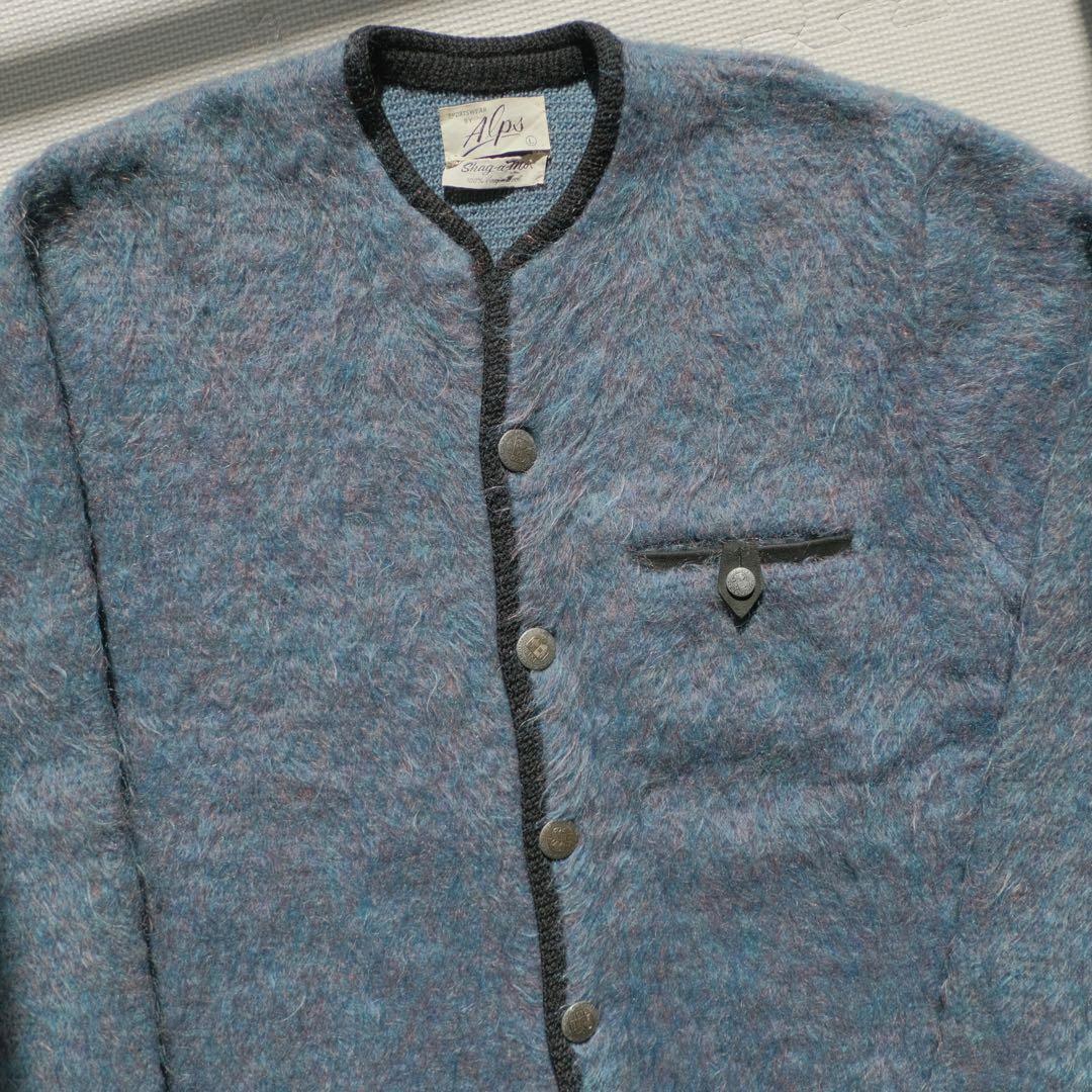 ★special 60s モヘアカーディガン 毛足長 グラデーションブルー