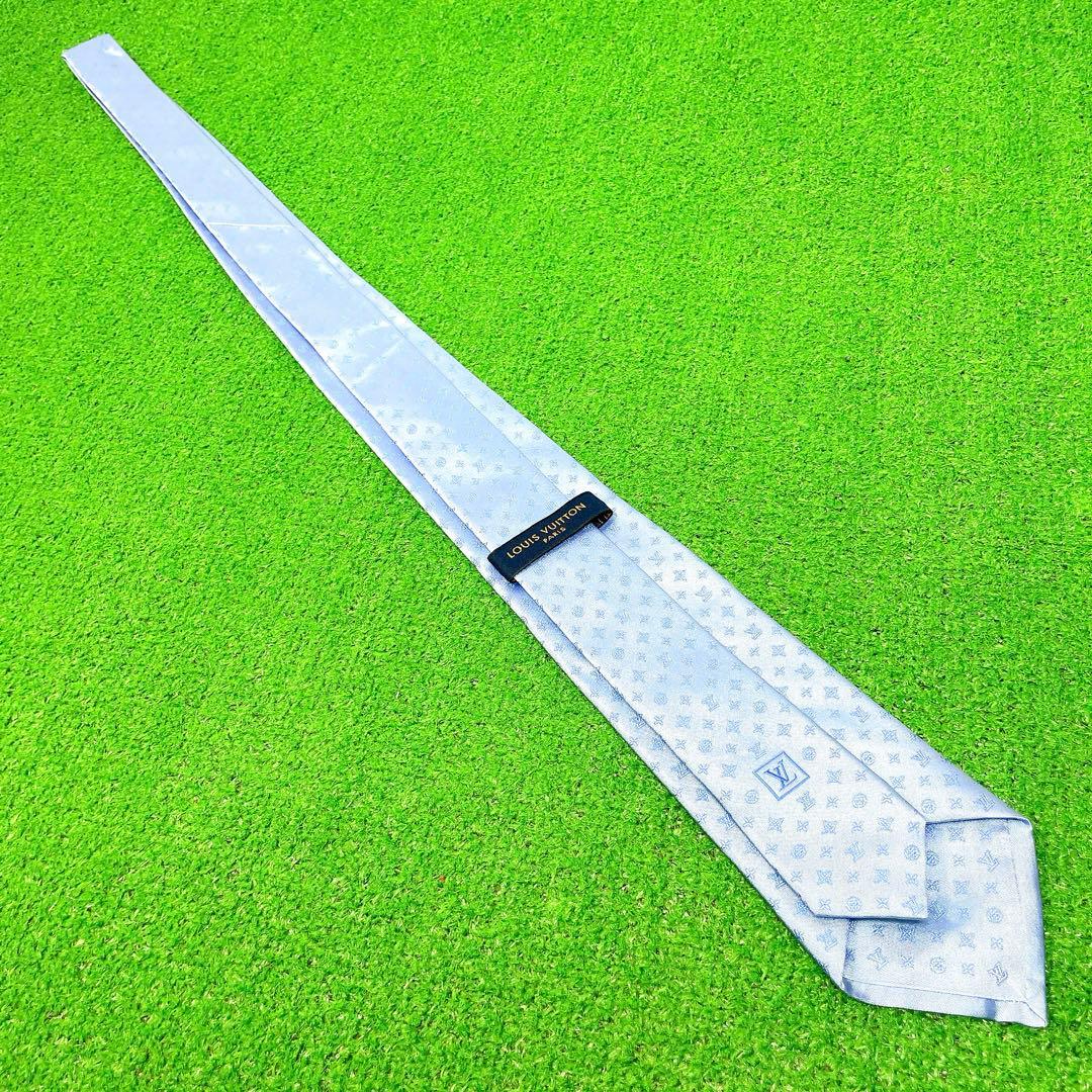 ヴィトン クラヴァット モノグラム アジュール MR0261 シルク ブルー