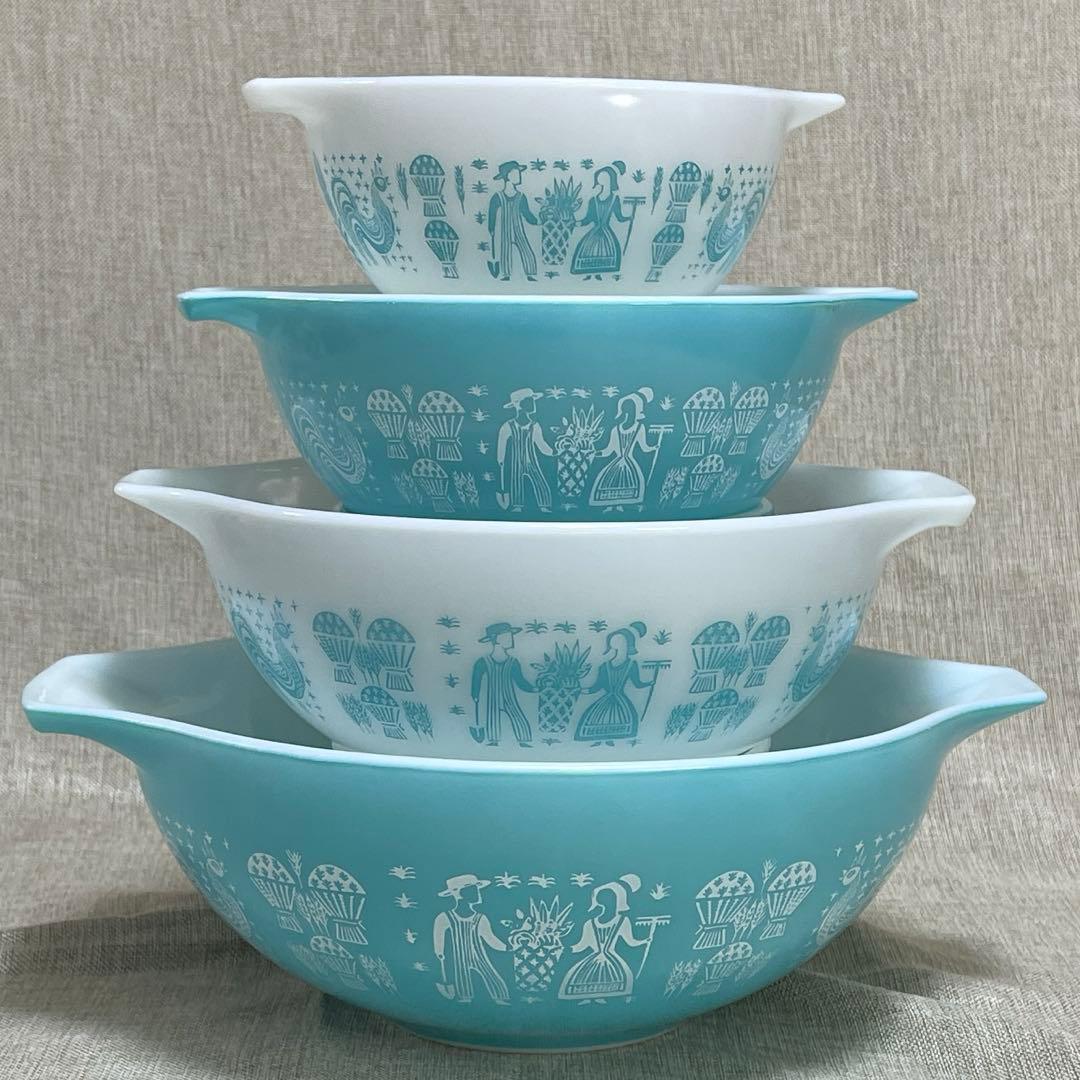 食器 Vintage Pyrex Butterprint Cinderella 4pc