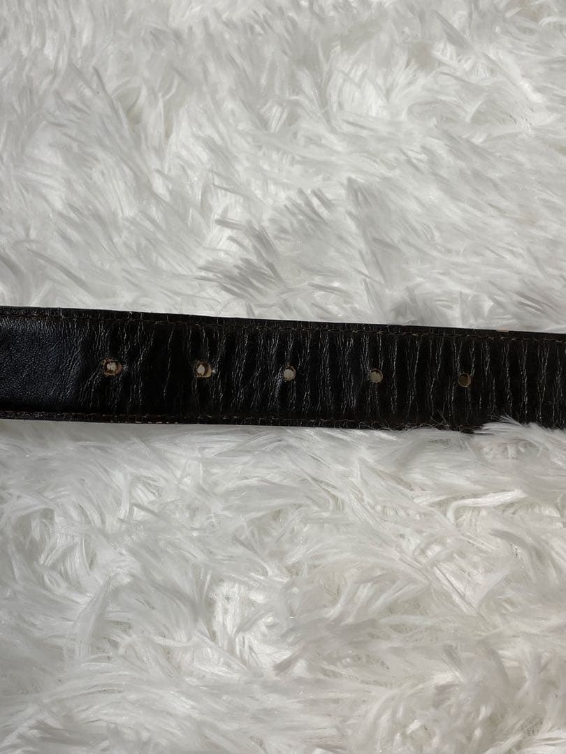 VERSACE ヴェルサーチ 型押しレザーベルト ブラウン 本革　幅3cm