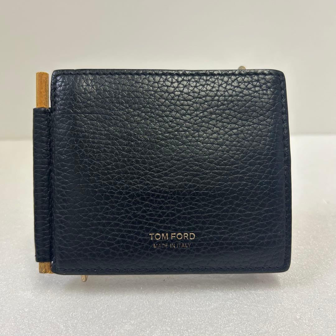 トムフォード　クロコ　マネークリップ　折り財布　ブラック