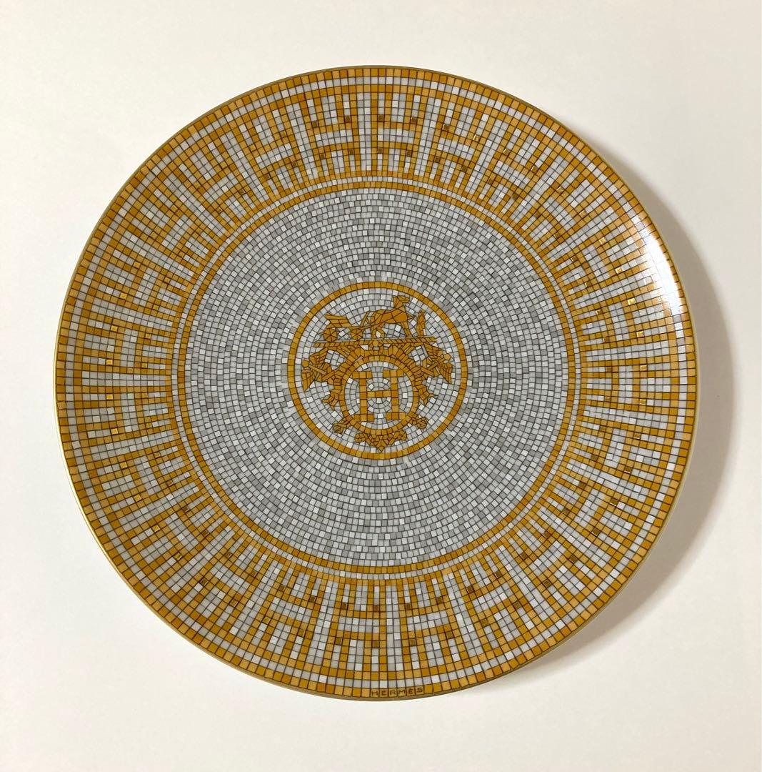 エルメス　HERMES モザイクヴァンキャトルゴールド　プレートお皿　食器　中皿