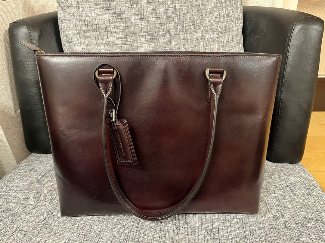 マザーハウス　アンティークスリムトート　ダークブラウン