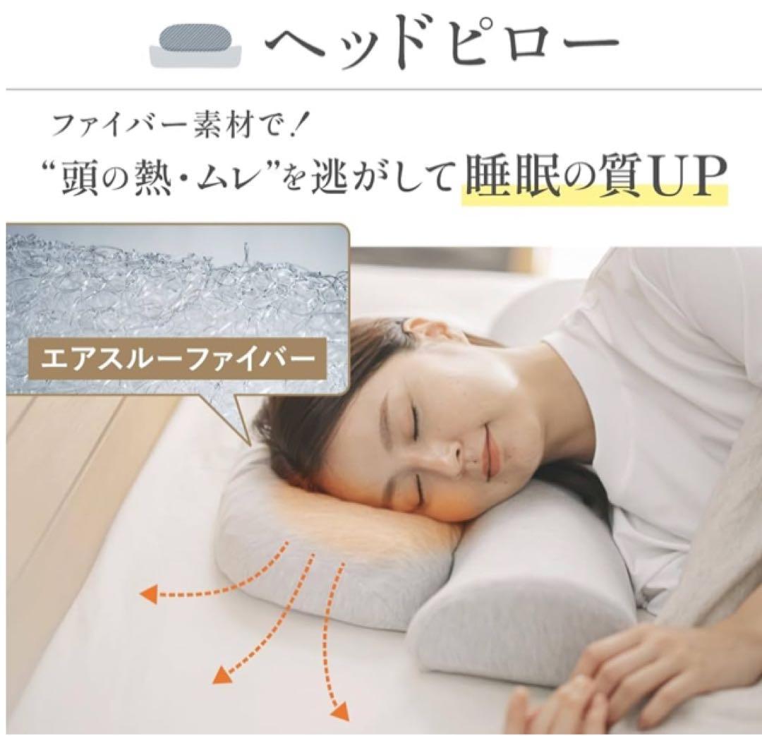 ［CALQS ダブル枕PLUS ライトグレー] 枕 ピロー まくら 安眠 高反発