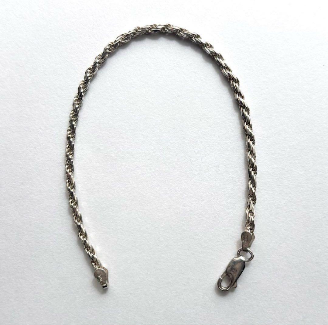 イタリア製 ヴィンテージ 925 × GP ツイストロープチェーンブレスレット