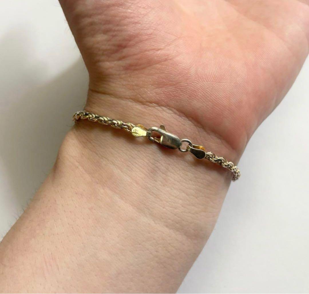 イタリア製 ヴィンテージ 925 × GP ツイストロープチェーンブレスレット