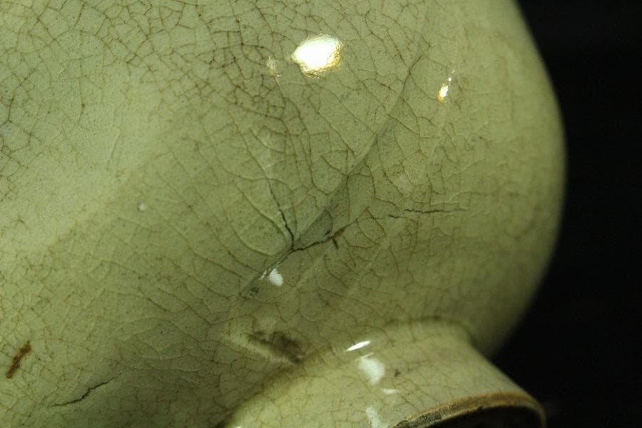 茶道具 古萩 刷毛目茶碗 江戸末期 桂又三郎 書付(K-YC560)