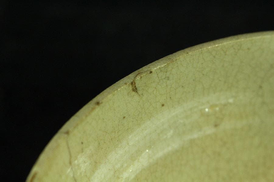 茶道具 古萩 刷毛目茶碗 江戸末期 桂又三郎 書付(K-YC560)