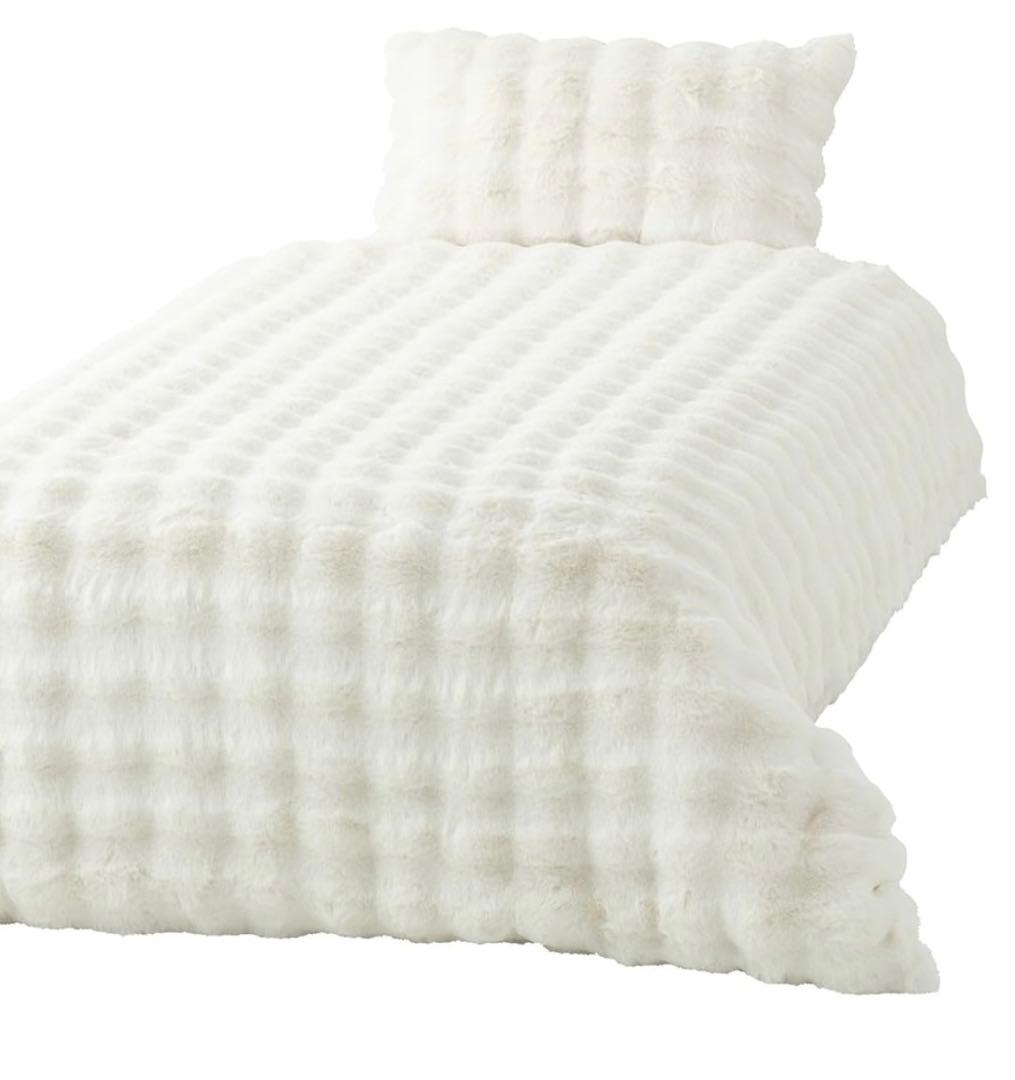 WARMY ポコモコファー 掛け布団カバー セミダブル ホワイト