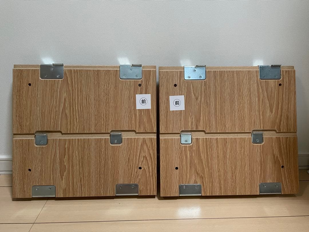 【無印良品】スチールユニットシェルフ用・ボックス・ガラス引き戸・オーク材