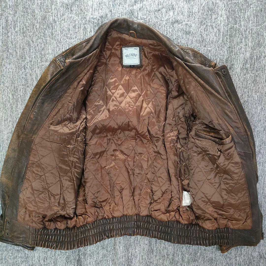 90s vintage 本革 A-2 フライトジャケット 短丈 L ラムレザー