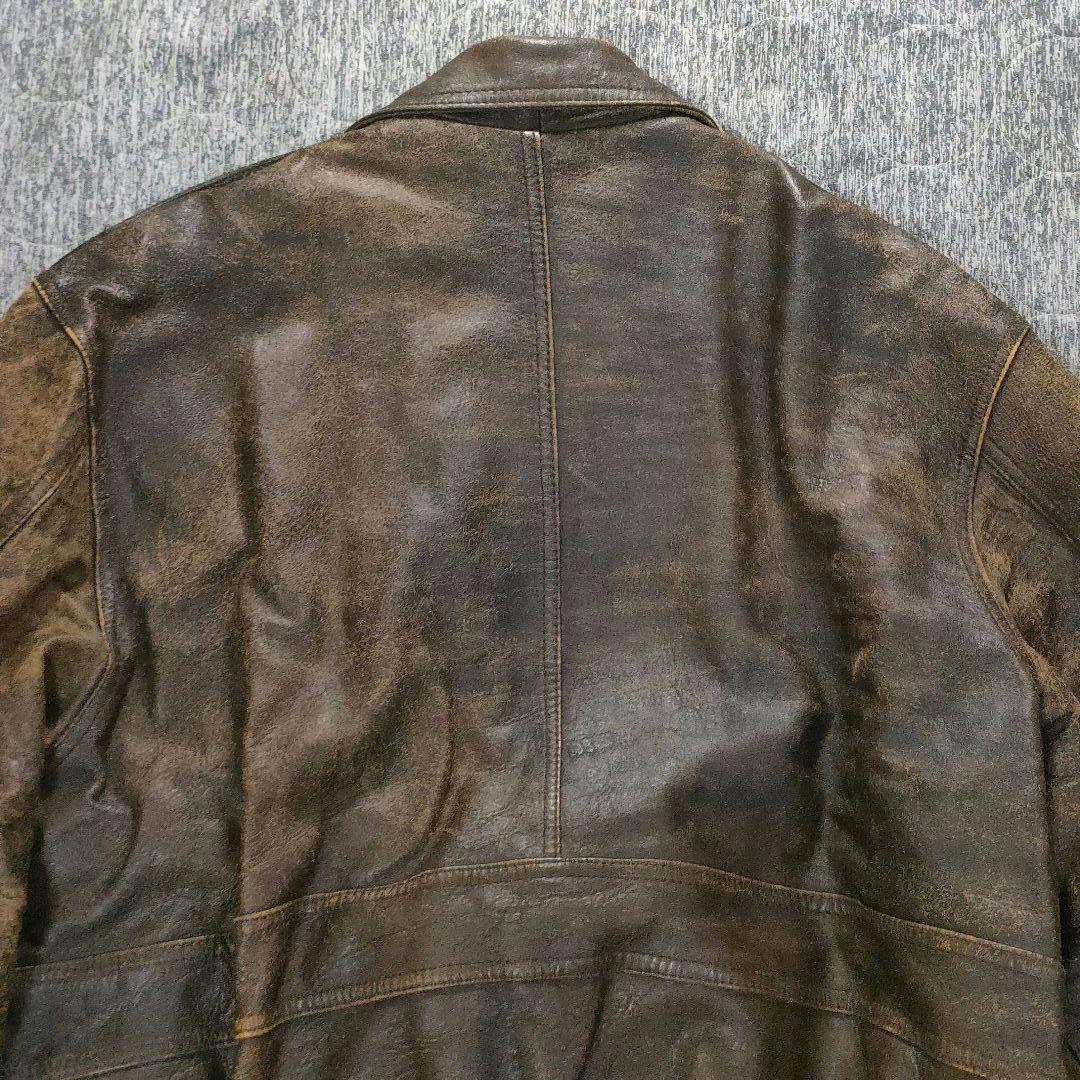 90s vintage 本革 A-2 フライトジャケット 短丈 L ラムレザー
