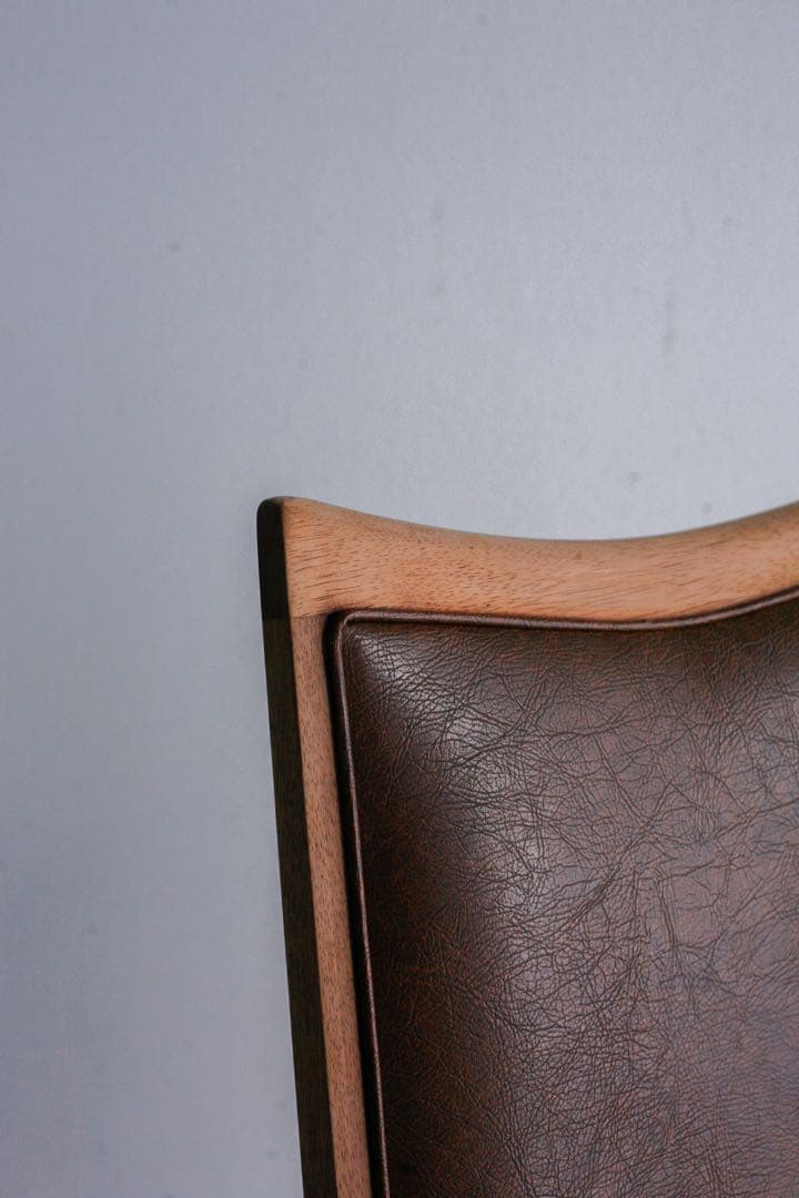 ナラ 無垢材　レザーチェア　ダイニングチェア　アンティークチェア　古家具