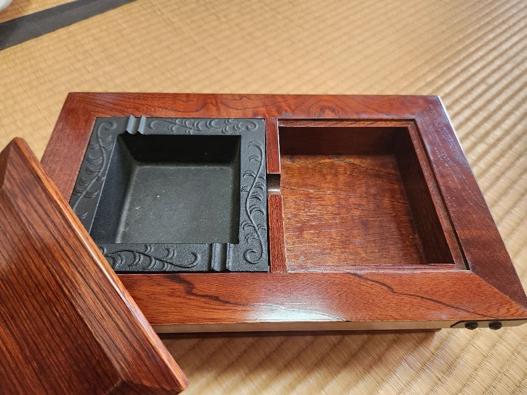 木製灰皿 収納付き 和風デザイン