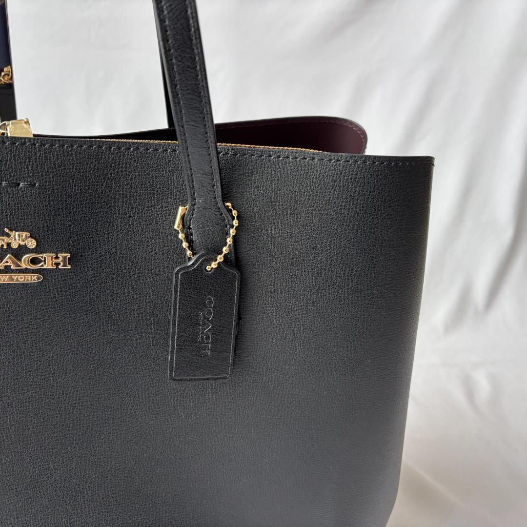 極美品 コーチ アベニュー レザー トートバッグ 肩掛け ブラック F79988