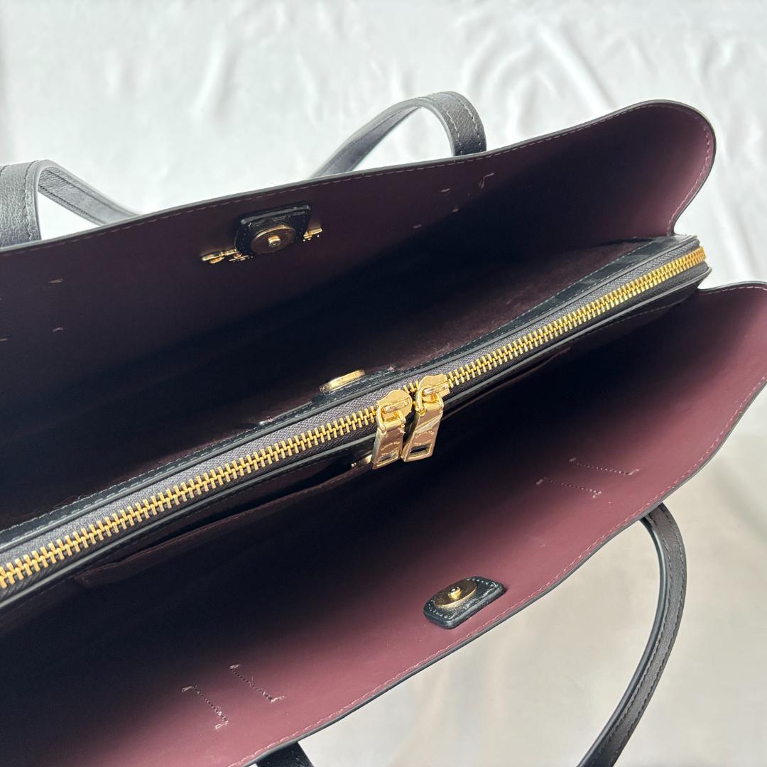 極美品 コーチ アベニュー レザー トートバッグ 肩掛け ブラック F79988