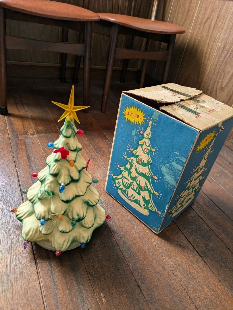 クリスマスツリー　ヴィンテージ　アンティーク　60-70s　アメリカ製　元箱付き