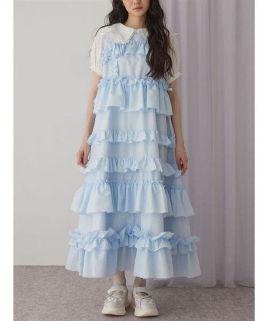 新品タグ有 merry jenny フリルティアードワンピース