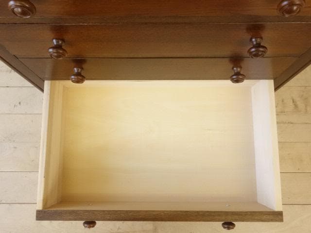 勇峰工芸　雅　花柄チェスト　ナラ材家具　 旭川家具　再塗装済　ＵＳＥＤ