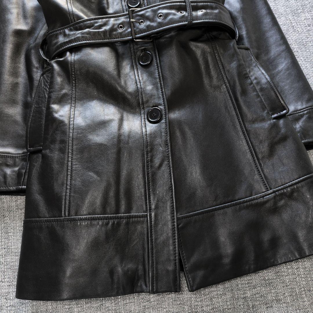 本革　高機能　シンサレート　レザートレンチコート　ベルト付属　美品